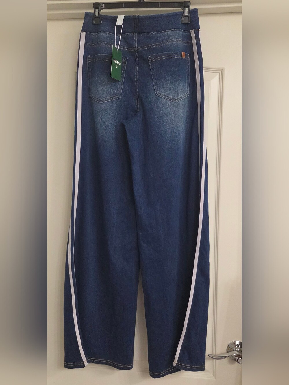 HALARA Flex High Waisted Stripe Wide Leg Casual Jeans with Pockets - Picture 3 of 6